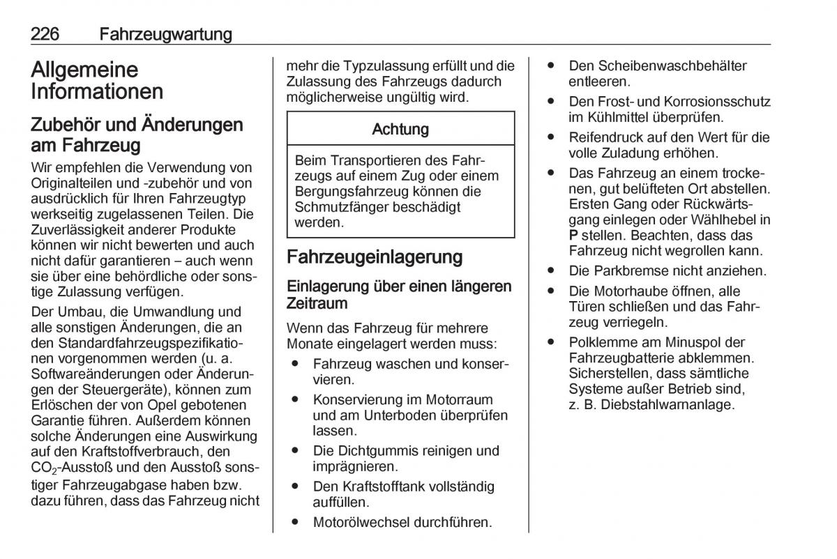 Opel Zafira C FL Handbuch / page 228