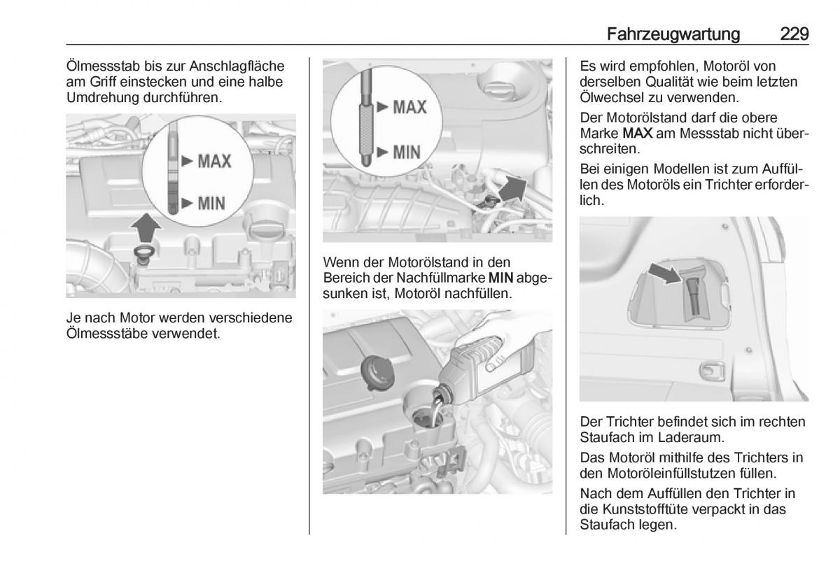 Opel Zafira C FL Handbuch / page 231