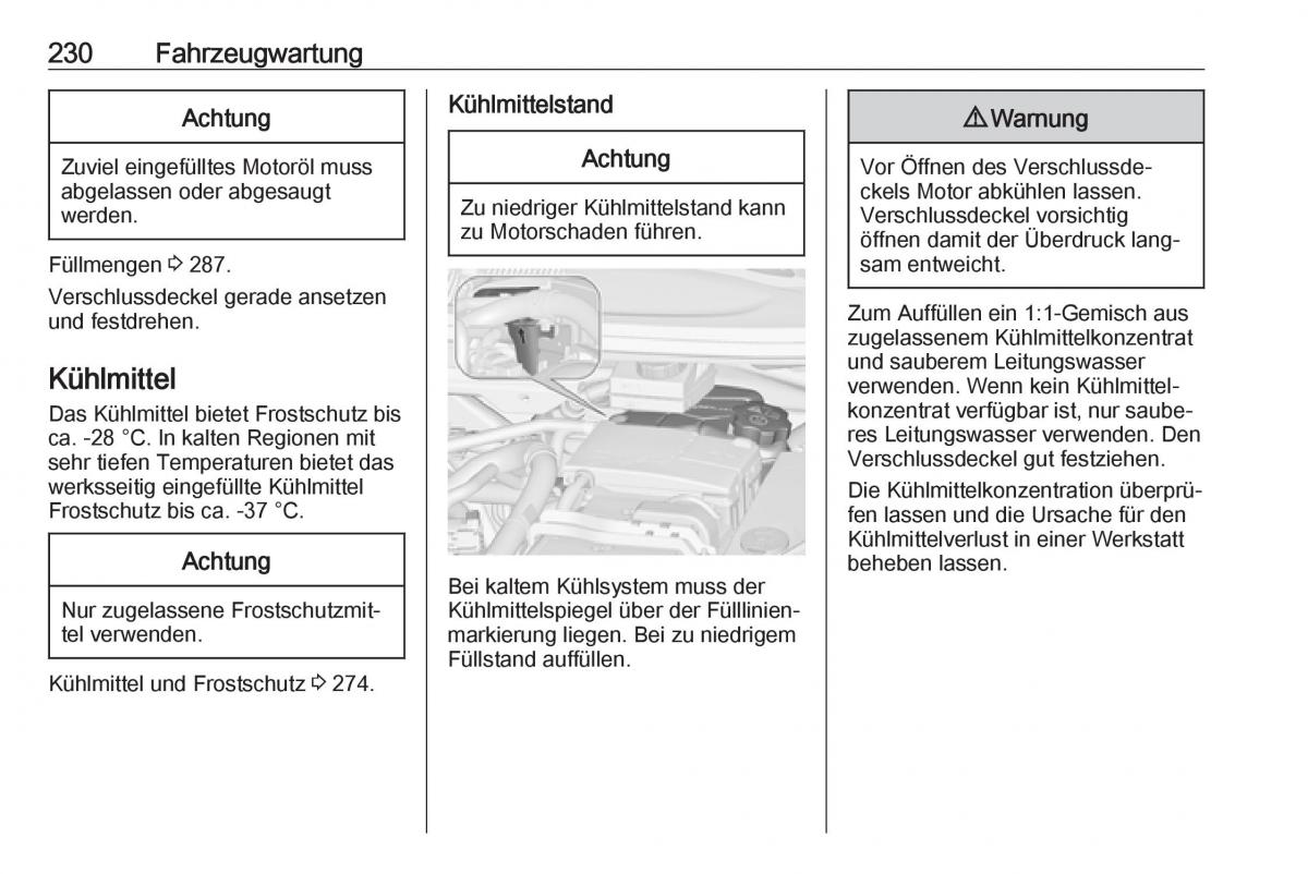 Opel Zafira C FL Handbuch / page 232