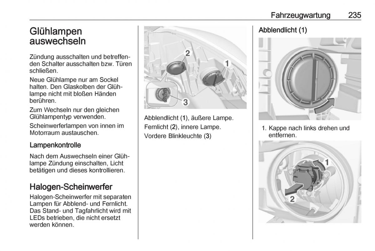 Opel Zafira C FL Handbuch / page 237