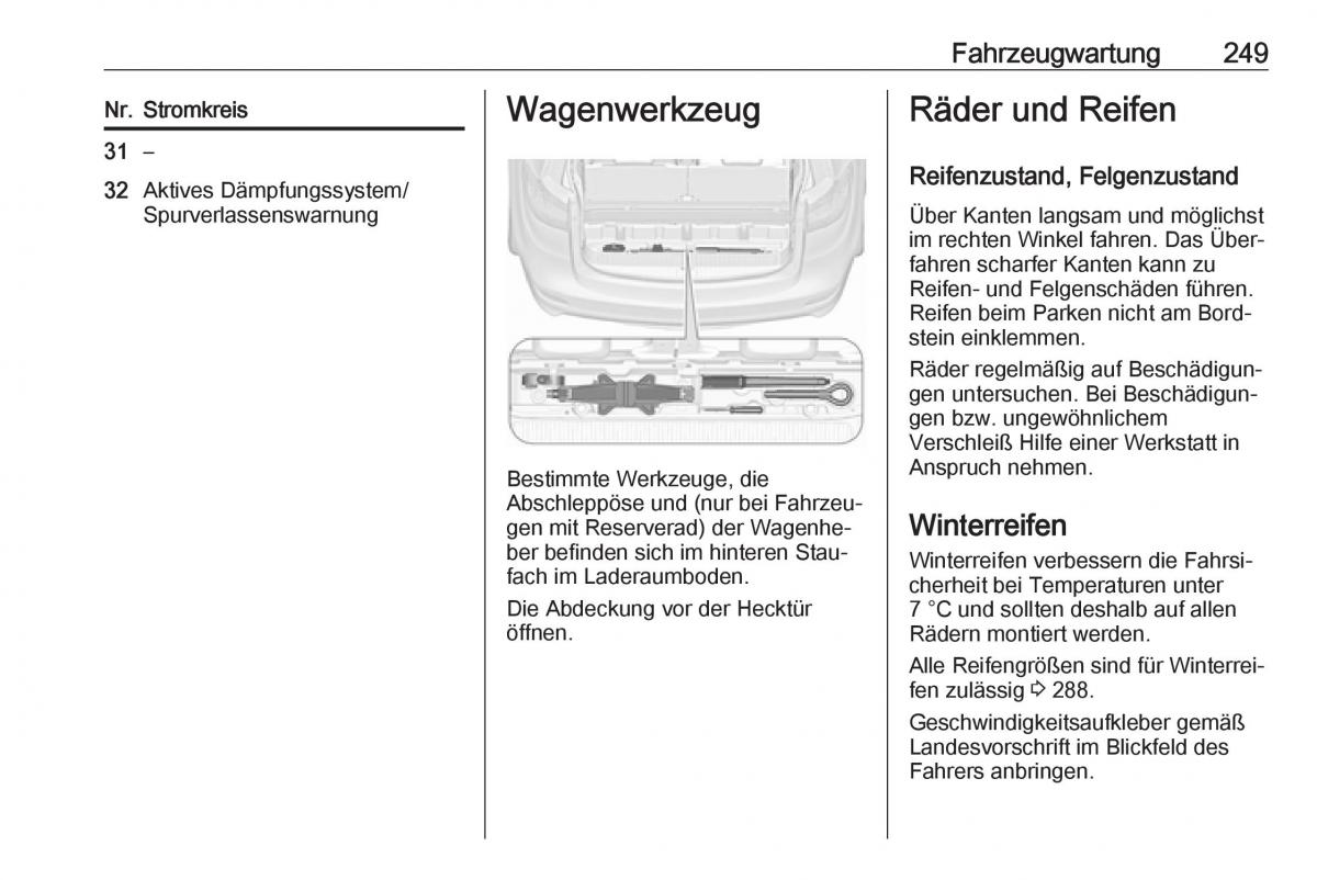 Opel Zafira C FL Handbuch / page 251