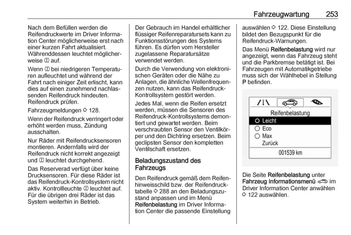 Opel Zafira C FL Handbuch / page 255