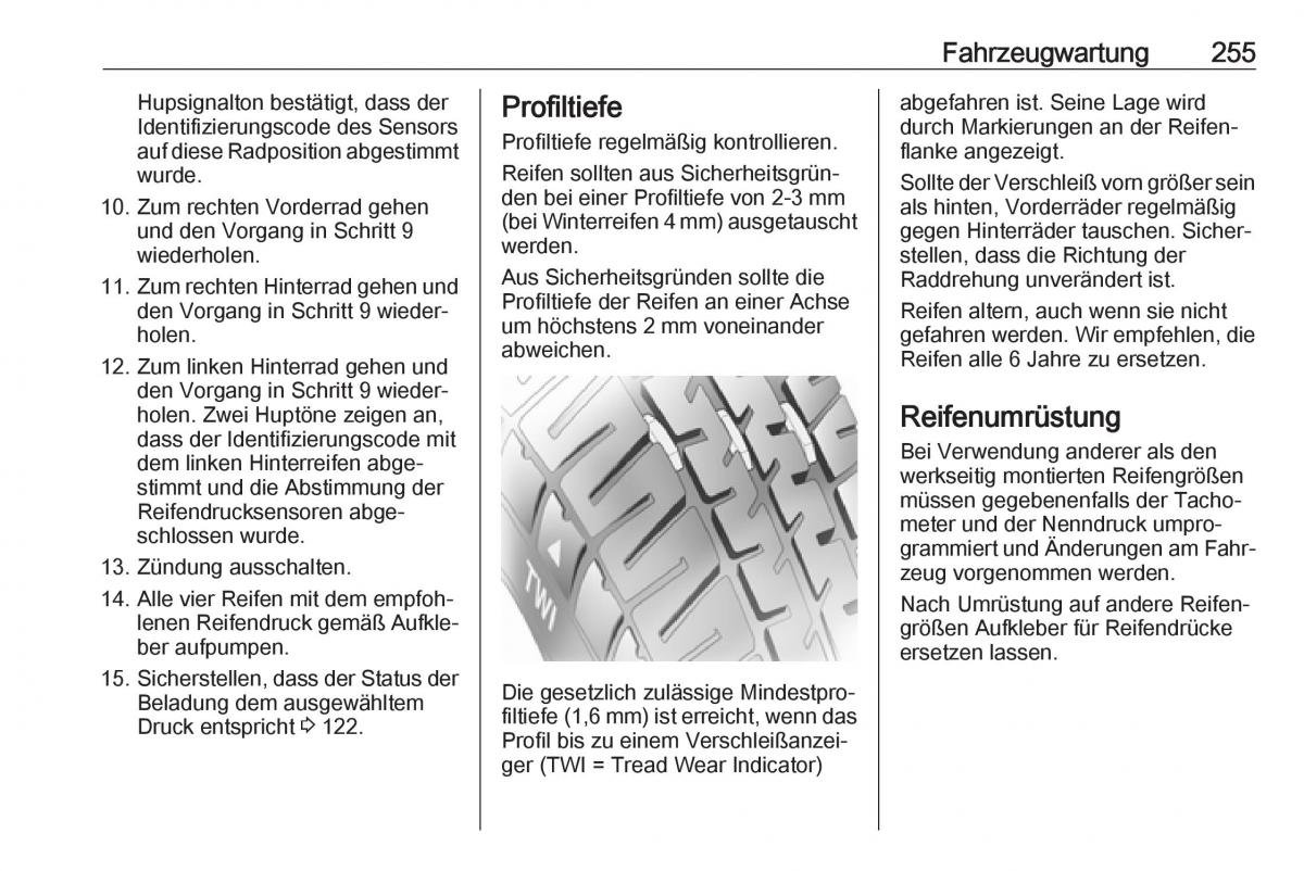 Opel Zafira C FL Handbuch / page 257