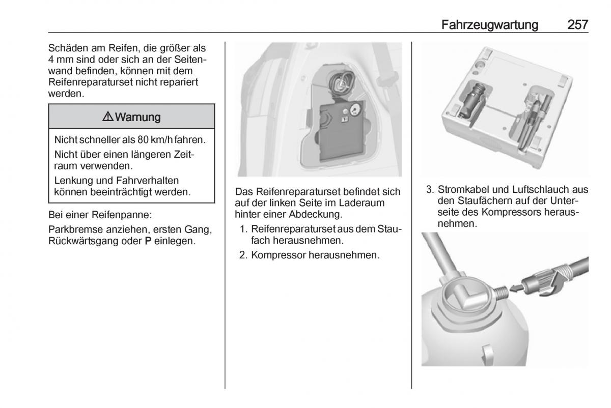 Opel Zafira C FL Handbuch / page 259