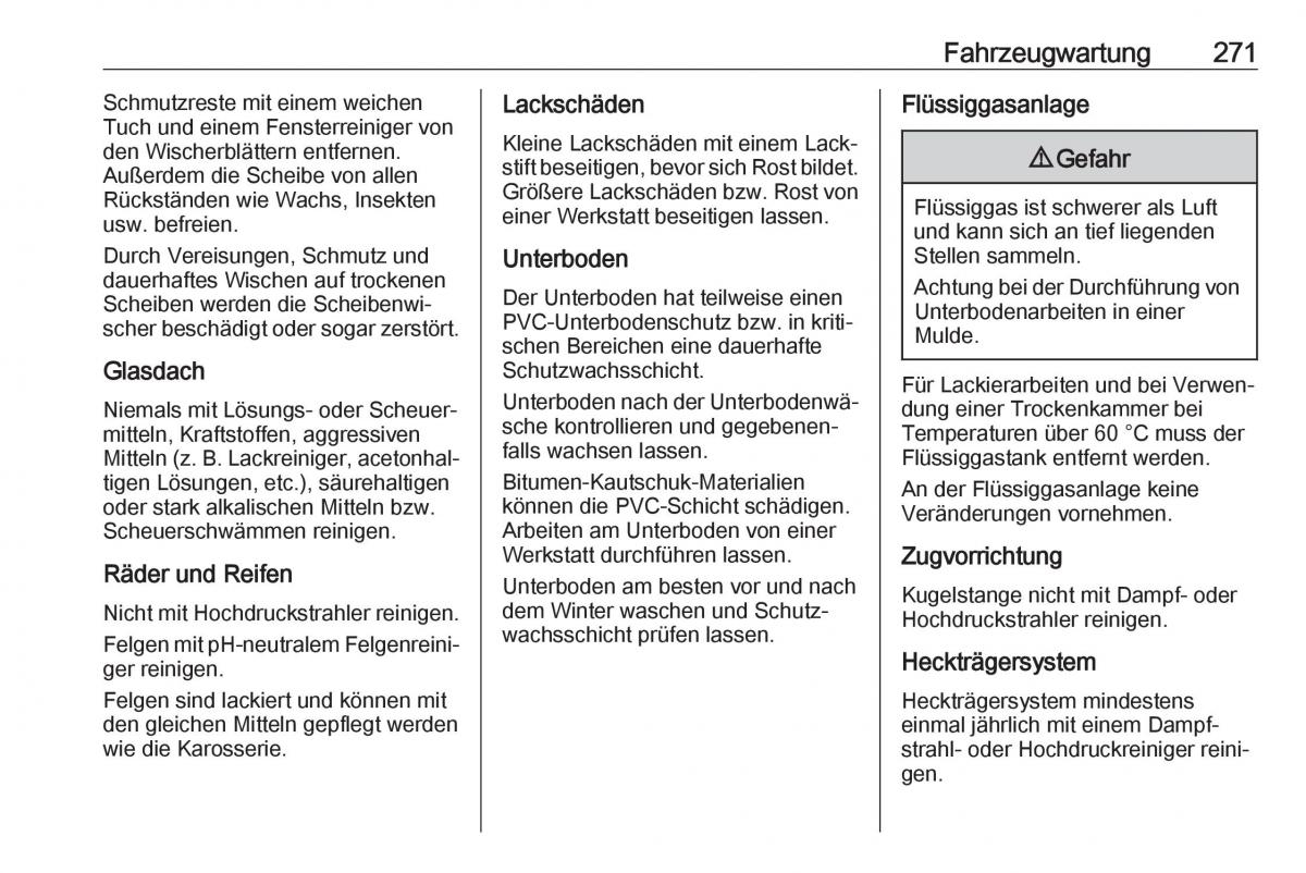 Opel Zafira C FL Handbuch / page 273