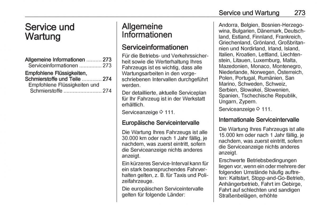 Opel Zafira C FL Handbuch / page 275