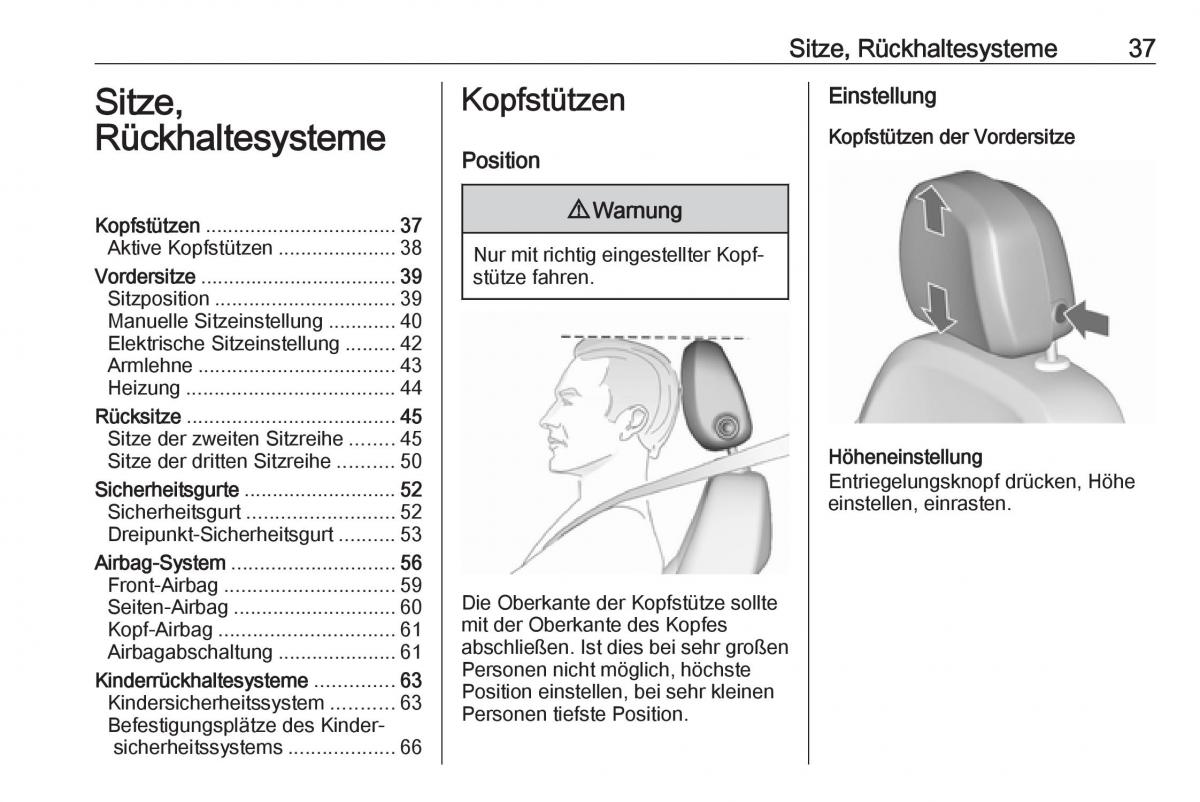 Opel Zafira C FL Handbuch / page 39