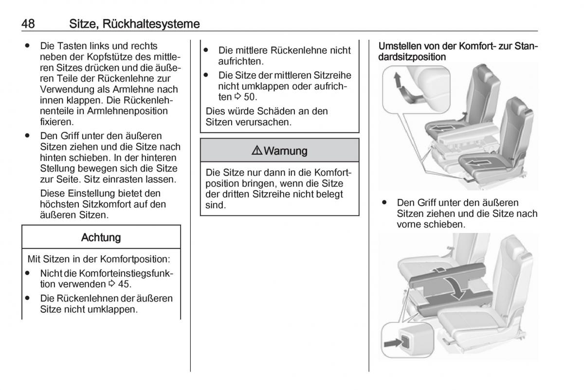 Opel Zafira C FL Handbuch / page 50