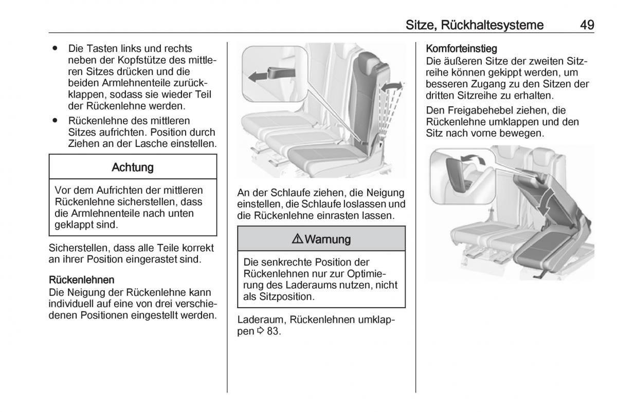 Opel Zafira C FL Handbuch / page 51