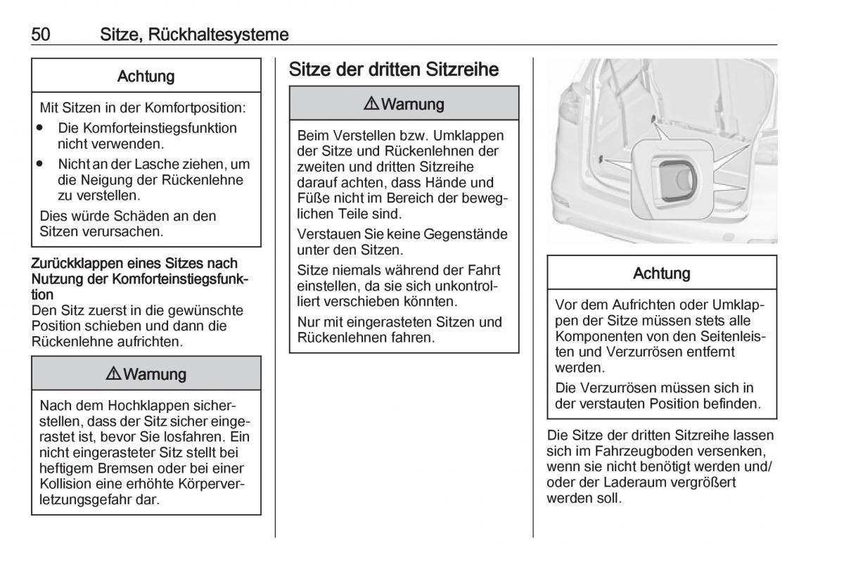 Opel Zafira C FL Handbuch / page 52