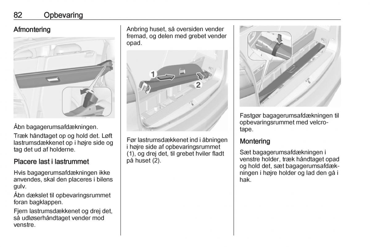 Opel Zafira C FL Bilens instruktionsbog / page 84