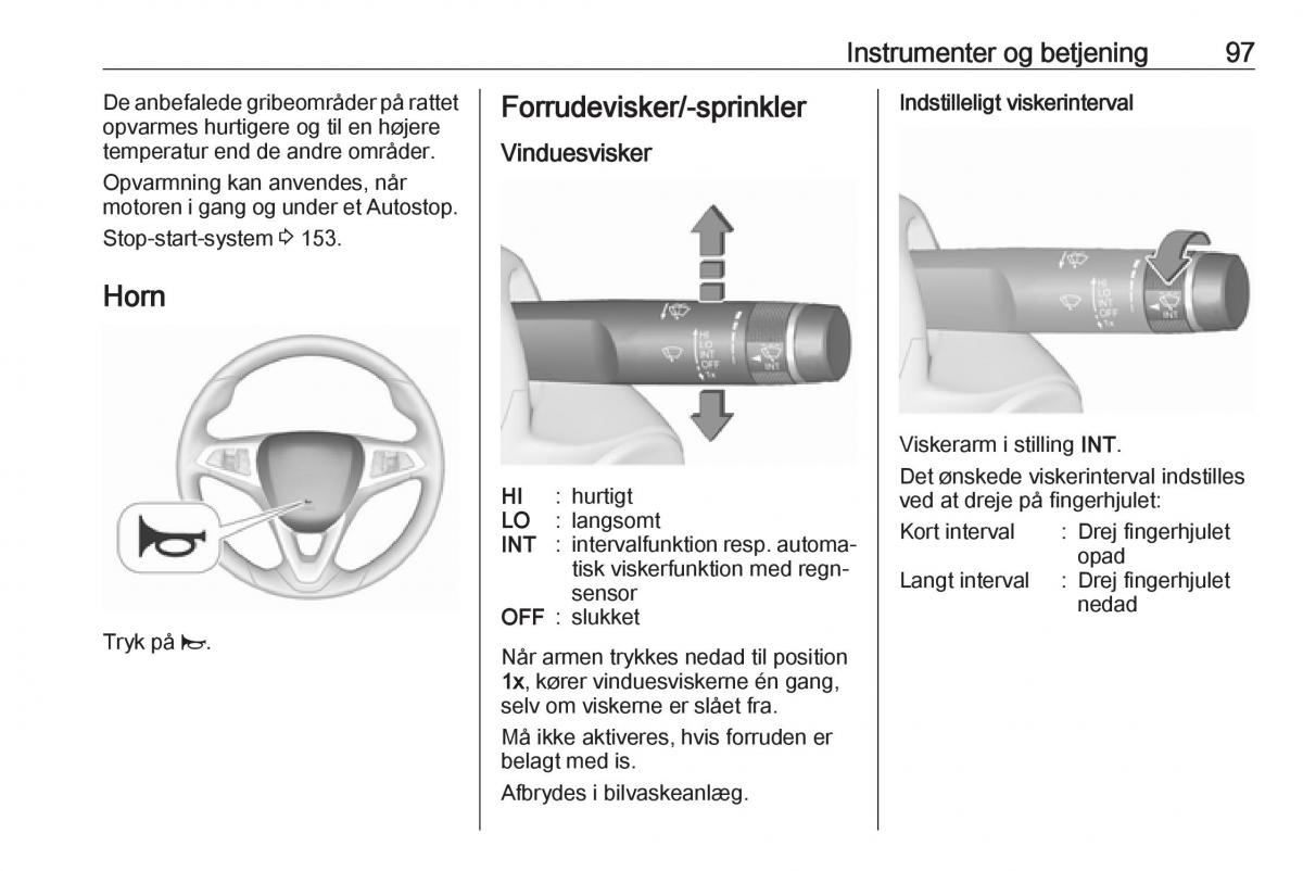 Opel Zafira C FL Bilens instruktionsbog / page 99