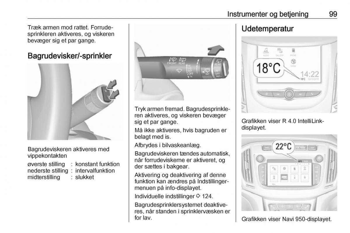 Opel Zafira C FL Bilens instruktionsbog / page 101