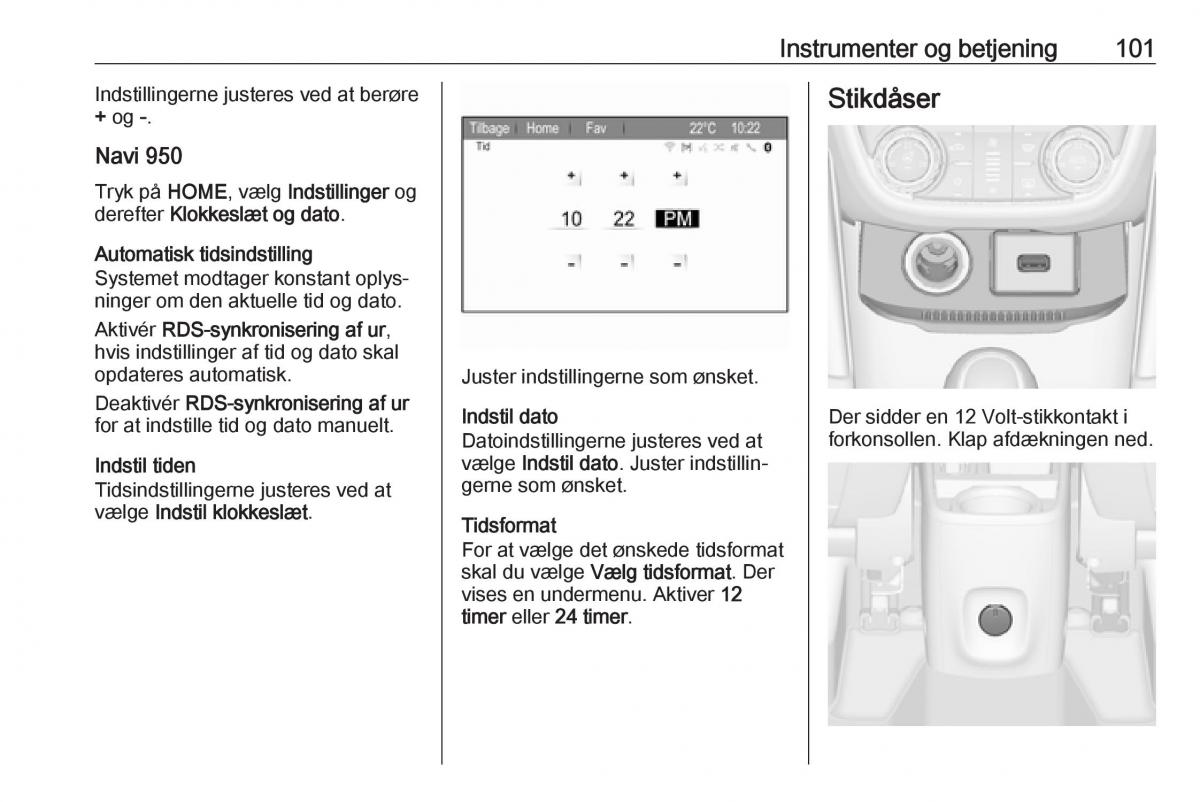 Opel Zafira C FL Bilens instruktionsbog / page 103