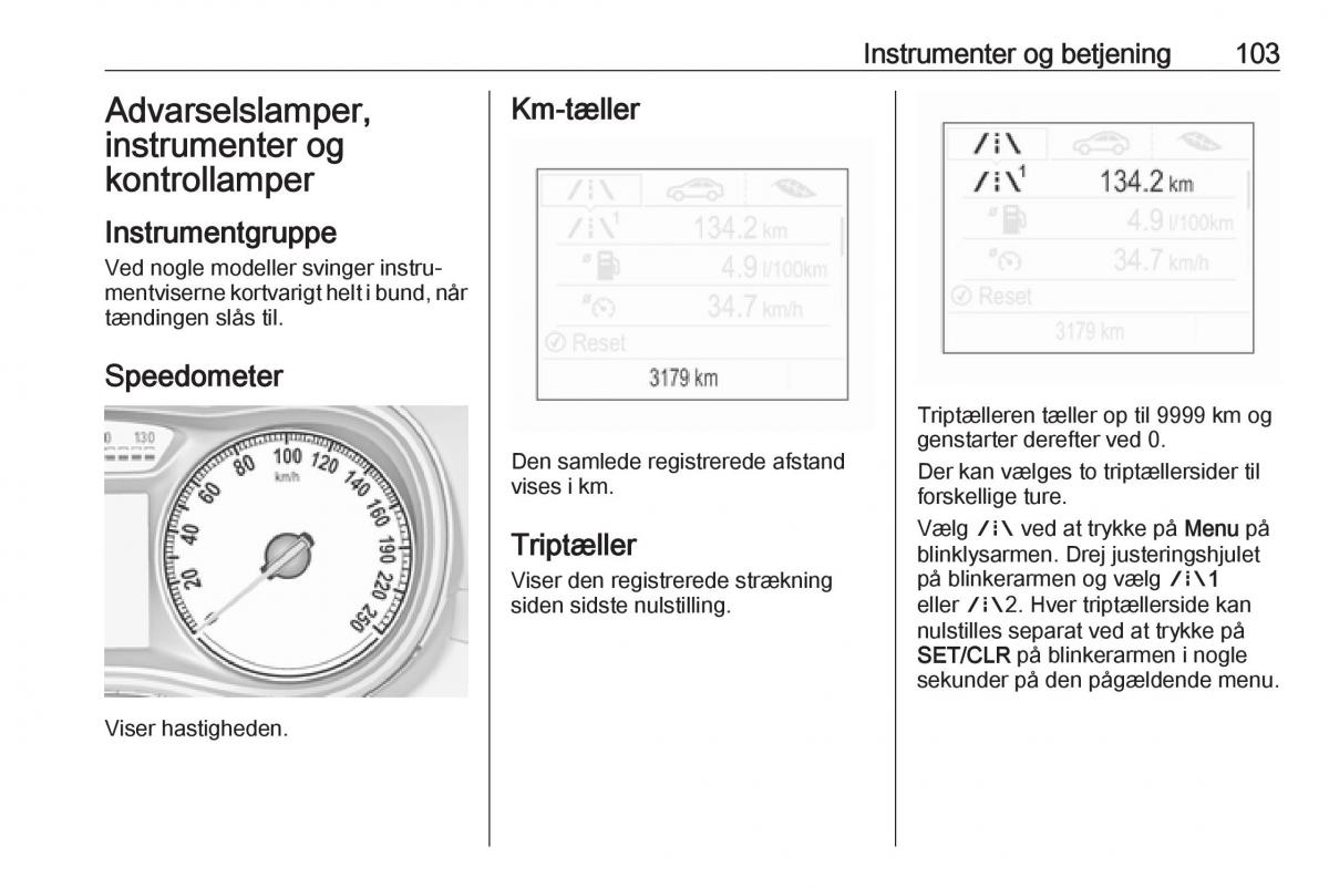 Opel Zafira C FL Bilens instruktionsbog / page 105