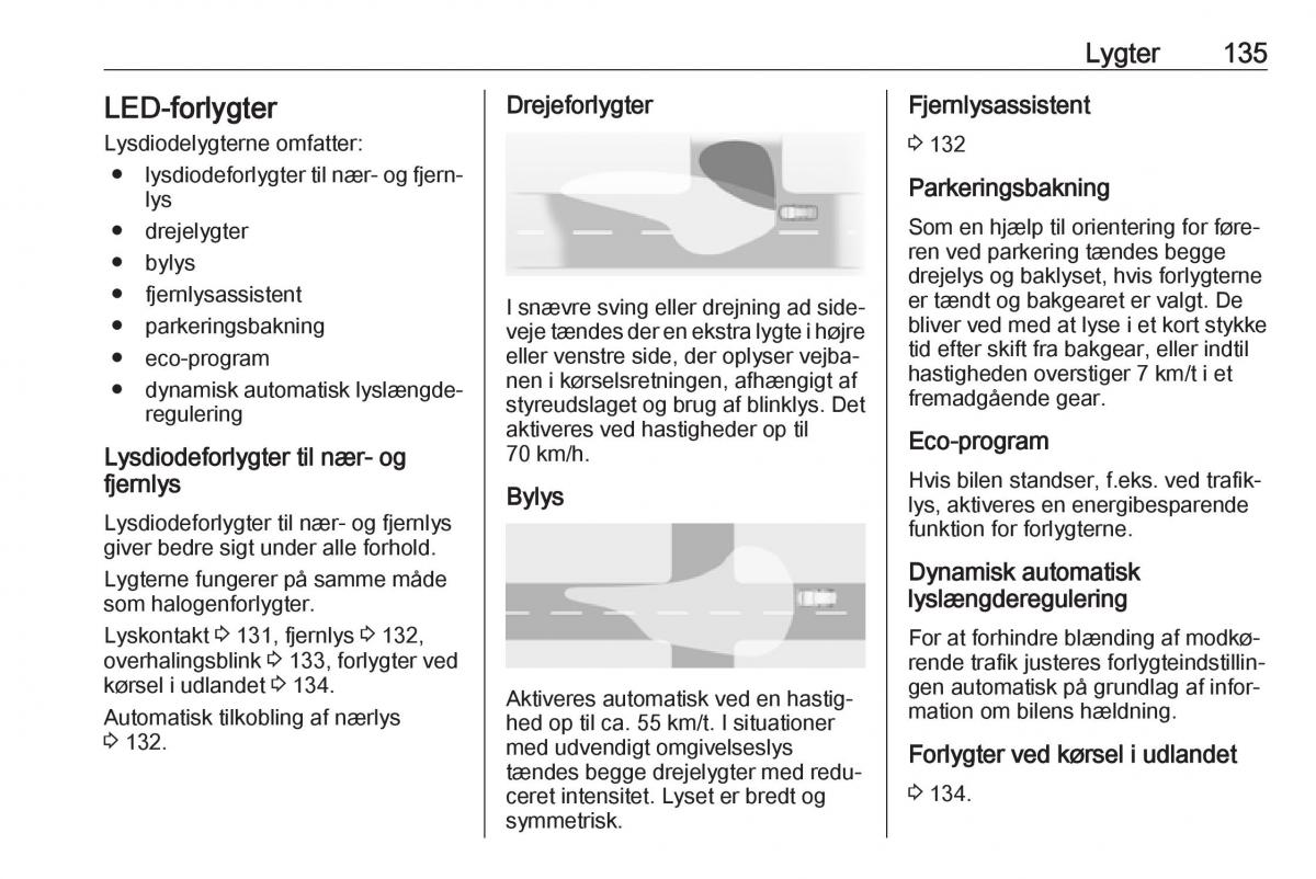 Opel Zafira C FL Bilens instruktionsbog / page 137