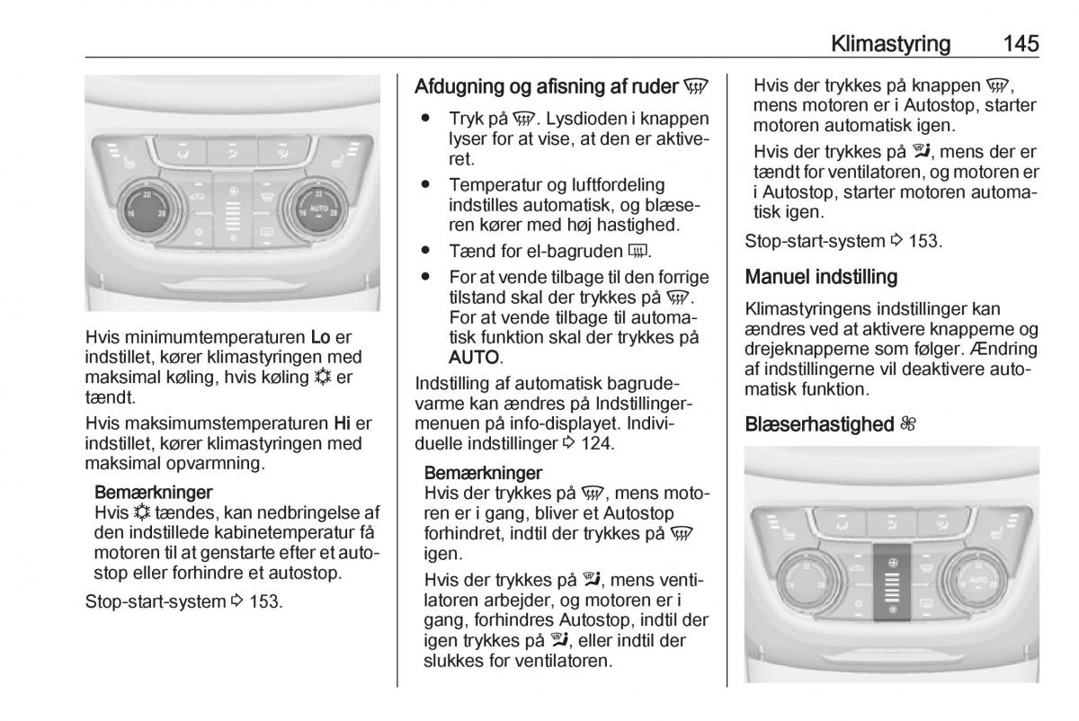 Opel Zafira C FL Bilens instruktionsbog / page 147