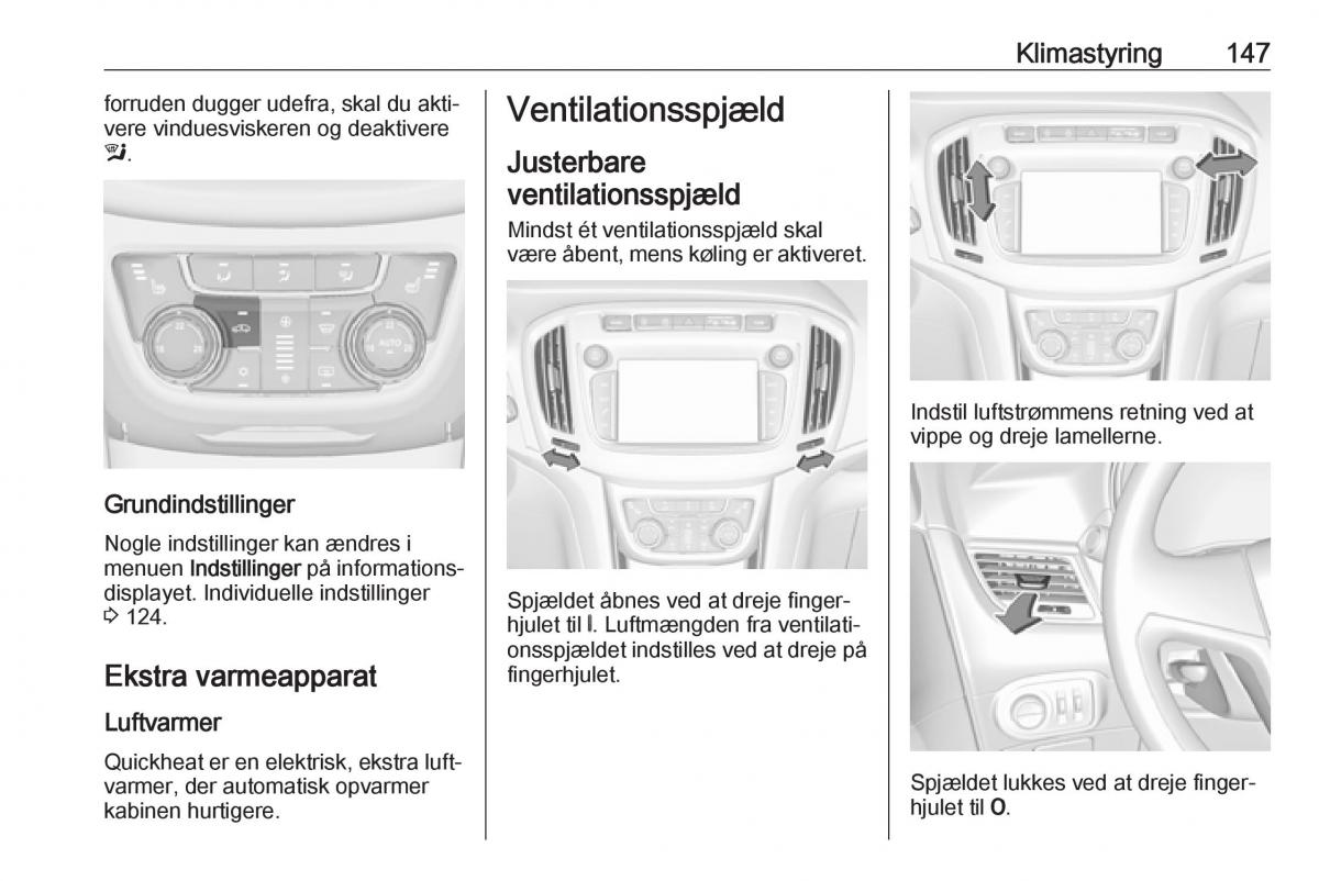 Opel Zafira C FL Bilens instruktionsbog / page 149