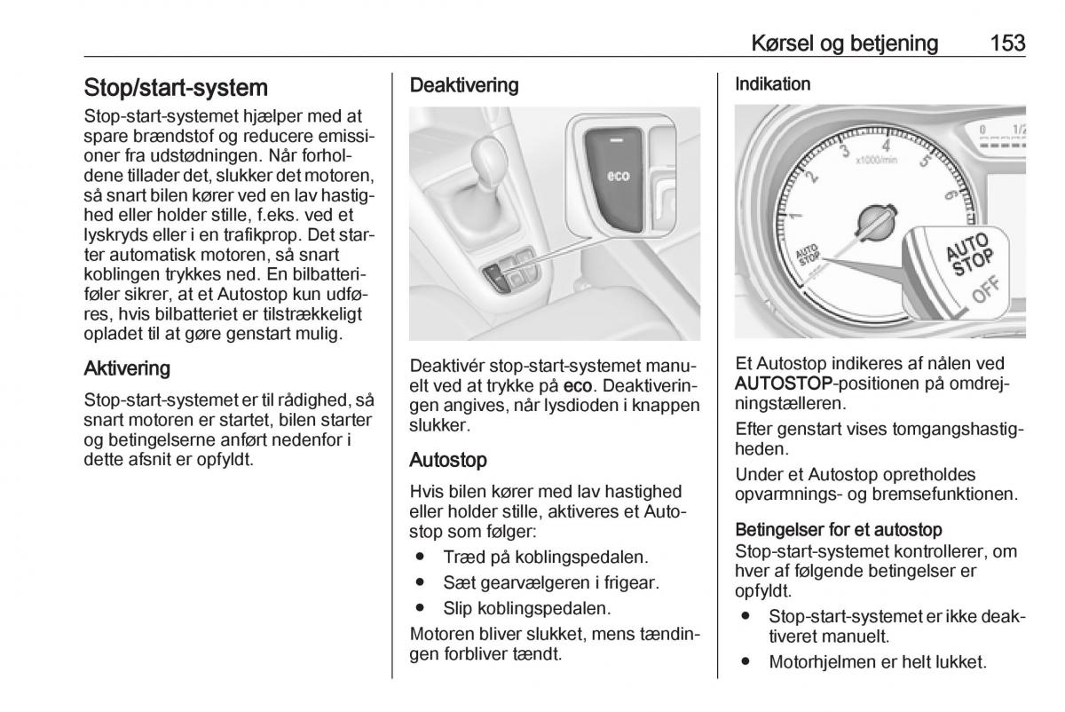 Opel Zafira C FL Bilens instruktionsbog / page 155