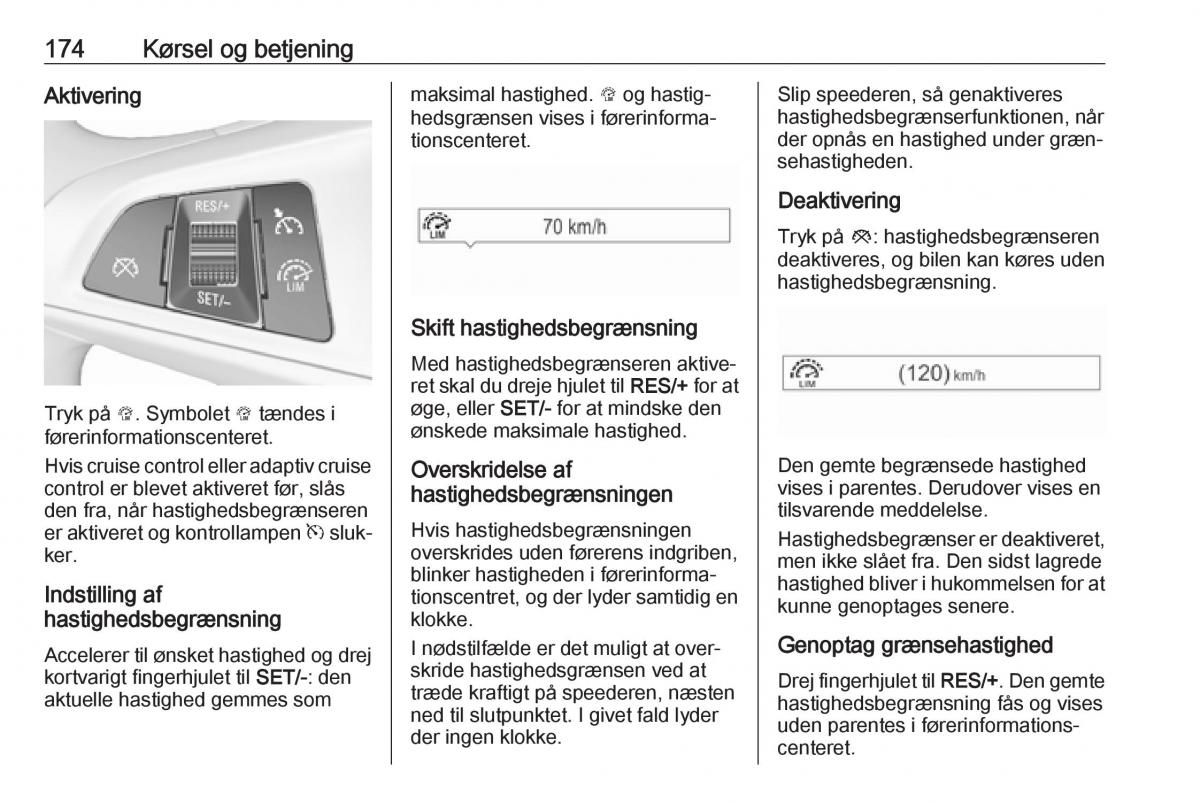 Opel Zafira C FL Bilens instruktionsbog / page 176