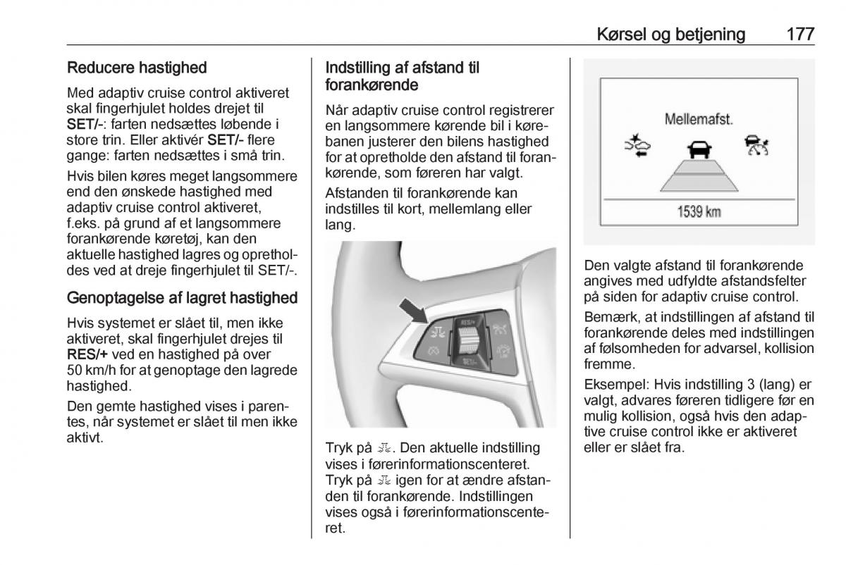 Opel Zafira C FL Bilens instruktionsbog / page 179