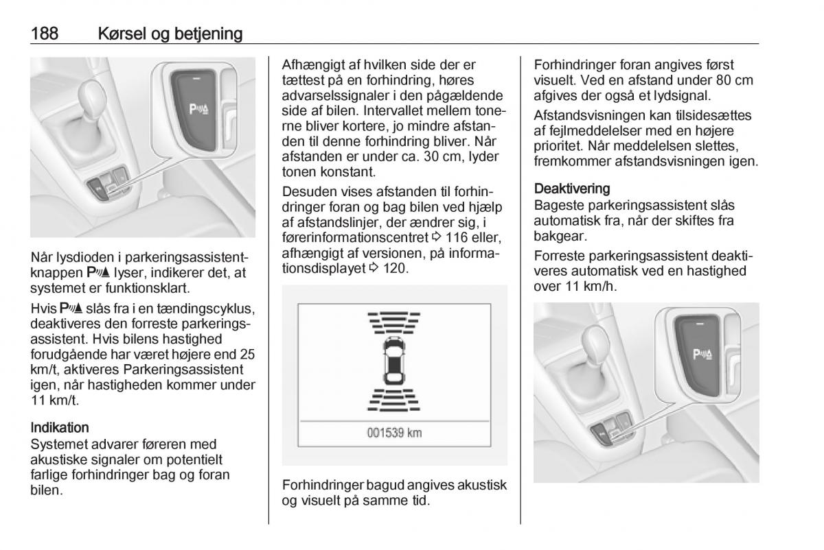 Opel Zafira C FL Bilens instruktionsbog / page 190