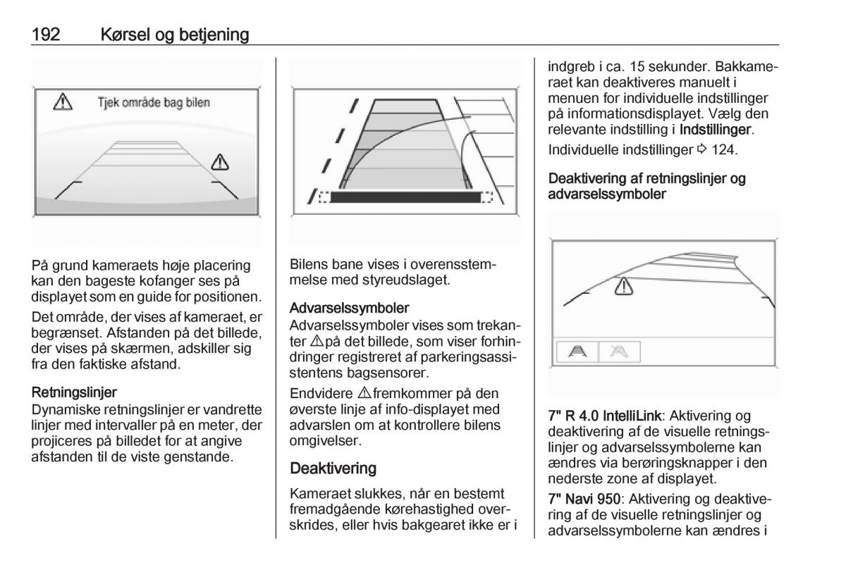 Opel Zafira C FL Bilens instruktionsbog / page 194