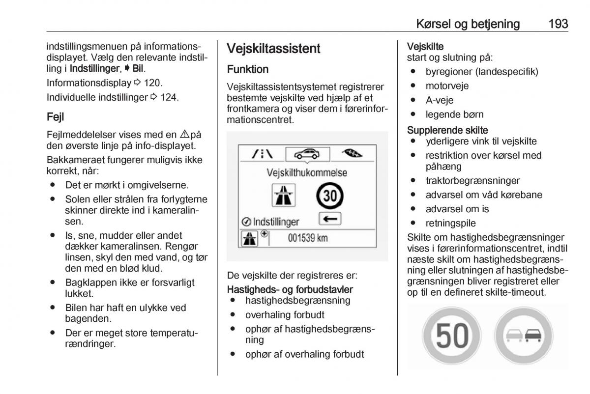 Opel Zafira C FL Bilens instruktionsbog / page 195