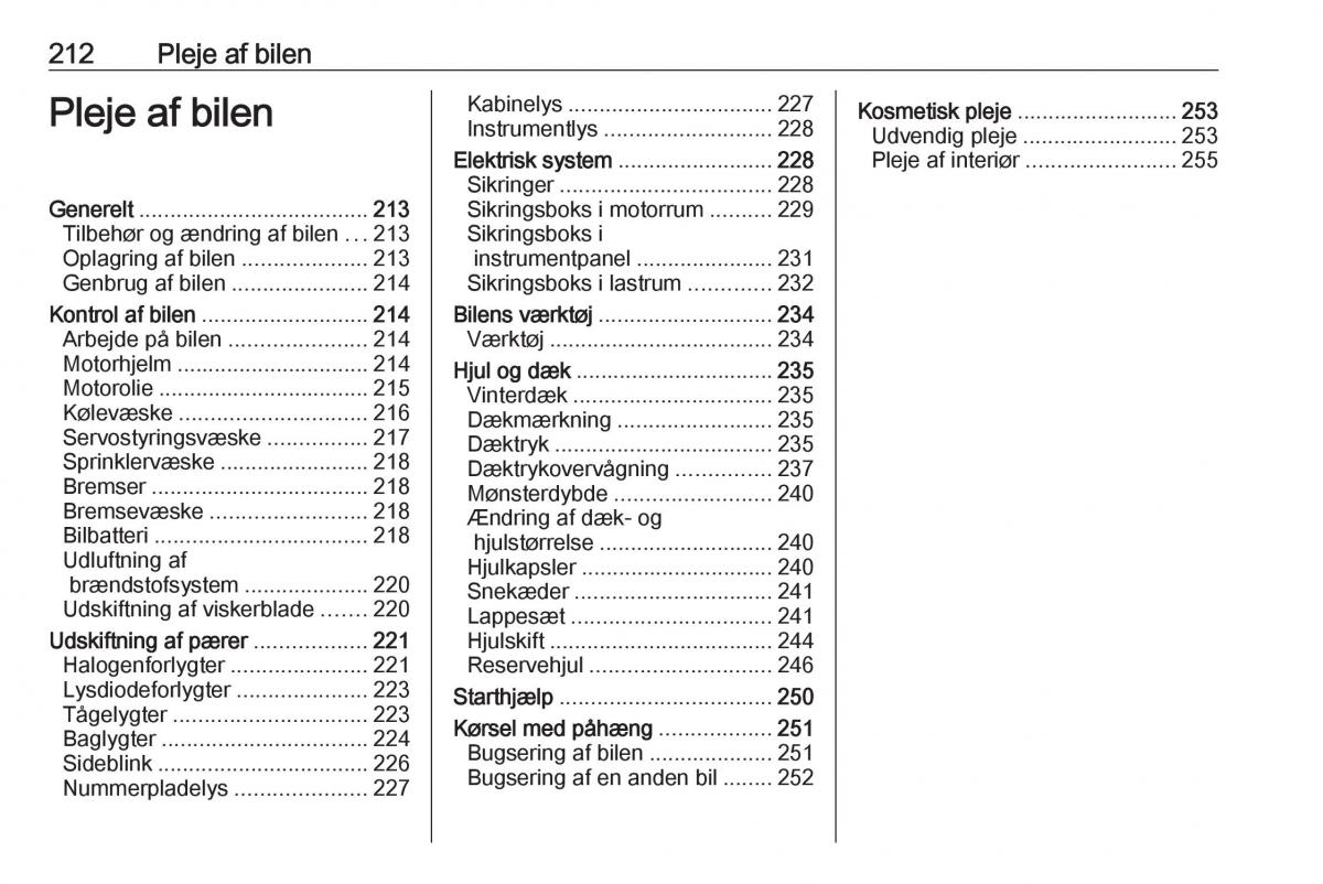 Opel Zafira C FL Bilens instruktionsbog / page 214