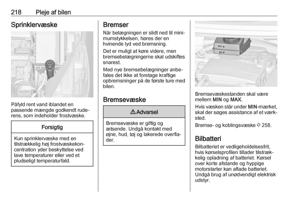 Opel Zafira C FL Bilens instruktionsbog / page 220