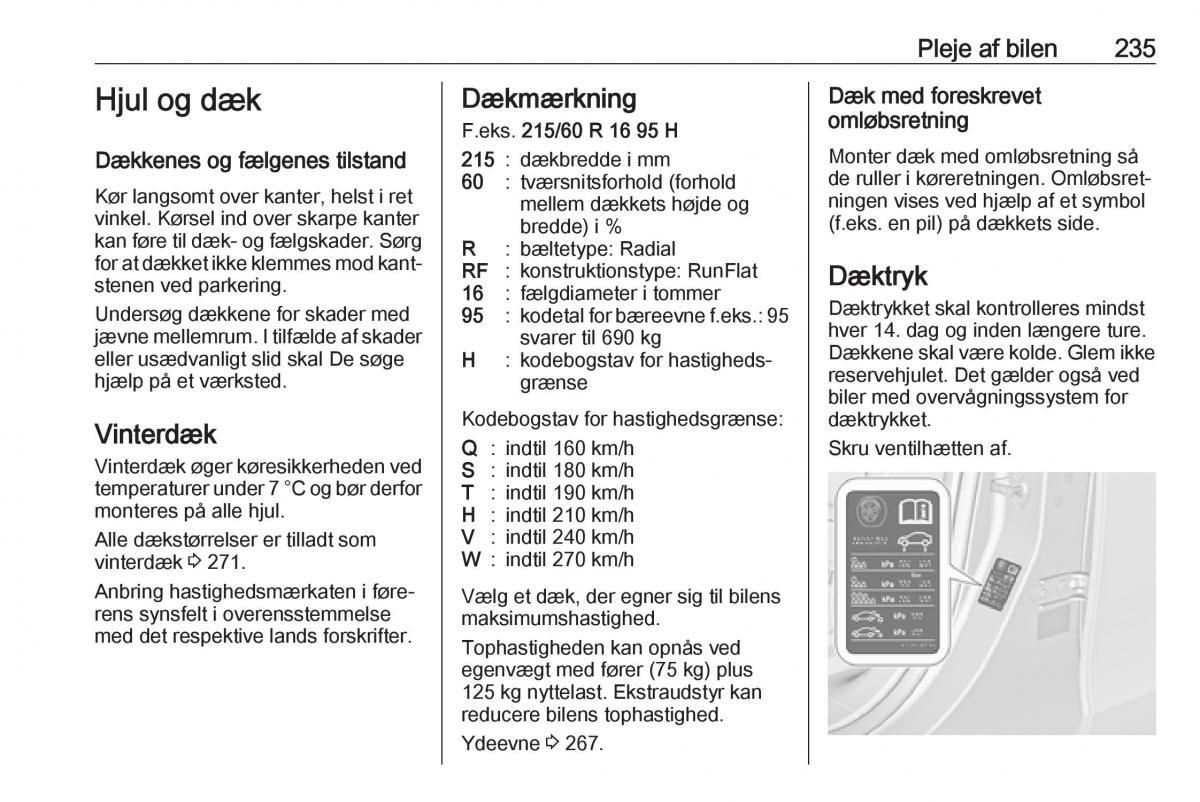 Opel Zafira C FL Bilens instruktionsbog / page 237