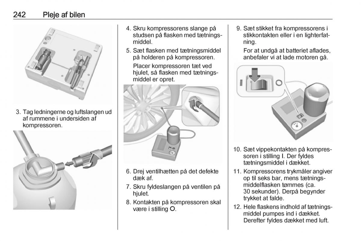 Opel Zafira C FL Bilens instruktionsbog / page 244