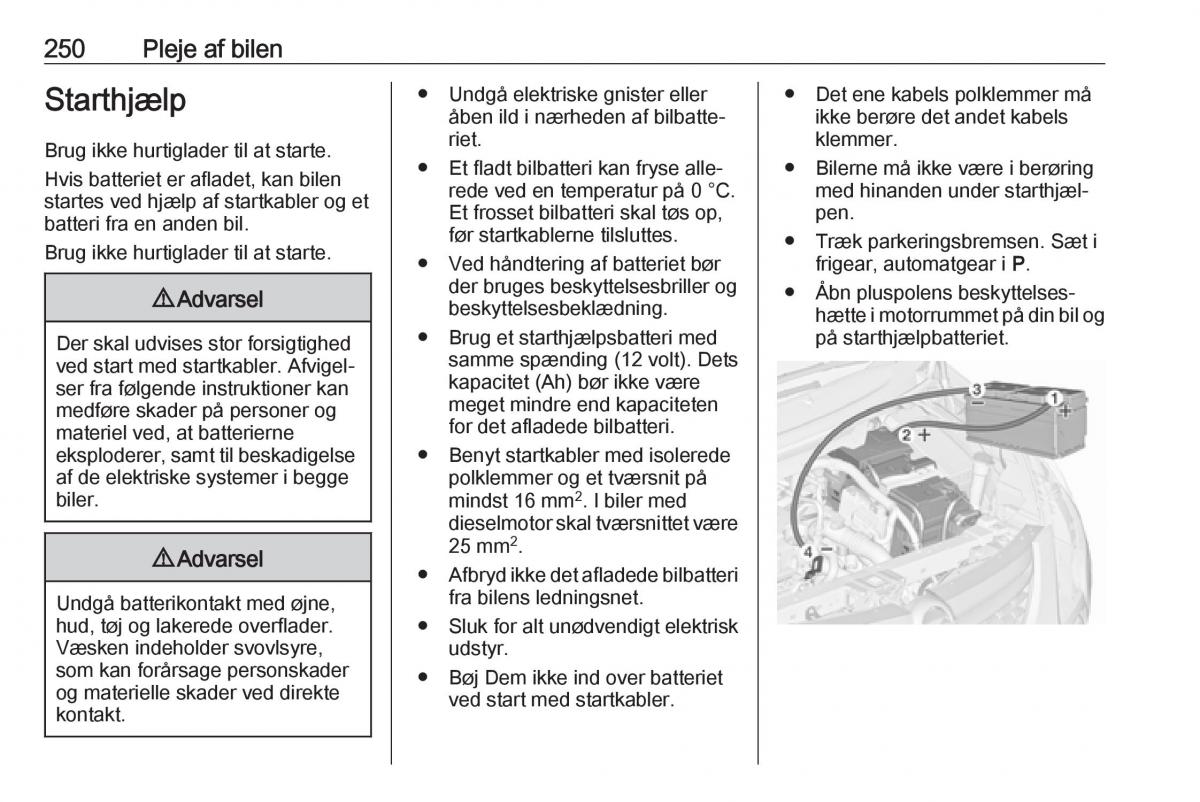 Opel Zafira C FL Bilens instruktionsbog / page 252