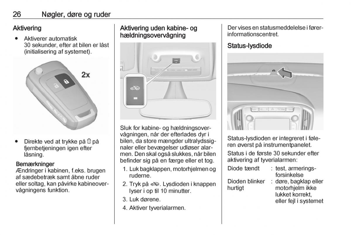 Opel Zafira C FL Bilens instruktionsbog / page 28