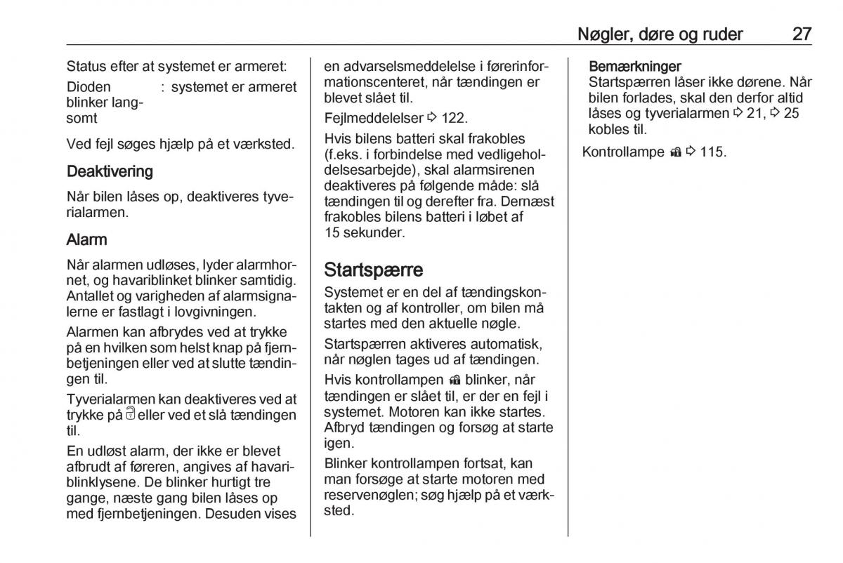 Opel Zafira C FL Bilens instruktionsbog / page 29