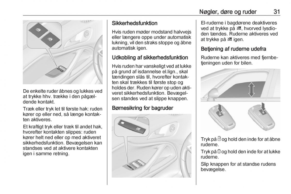 Opel Zafira C FL Bilens instruktionsbog / page 33