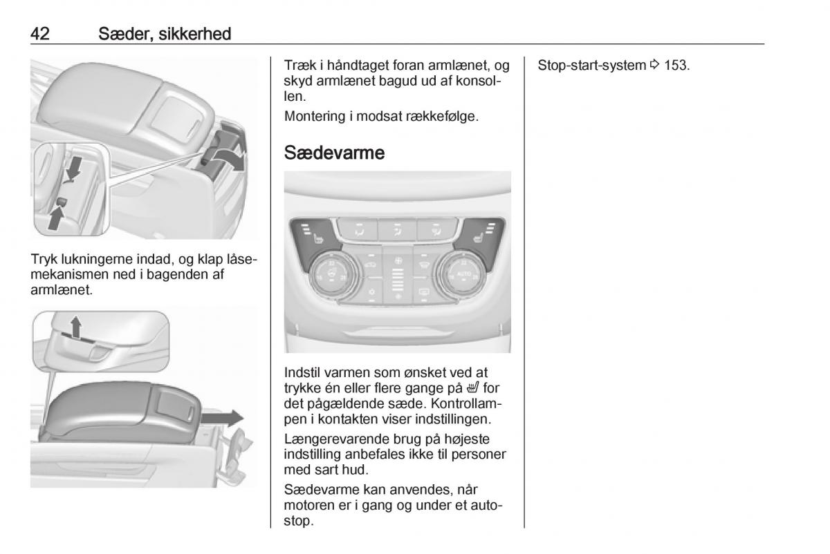 Opel Zafira C FL Bilens instruktionsbog / page 44