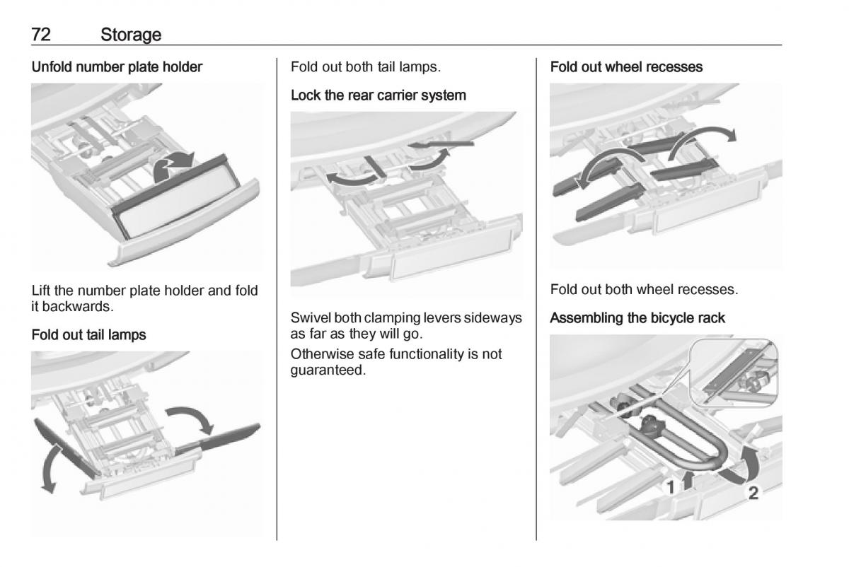 Opel Zafira C FL owners manual / page 74