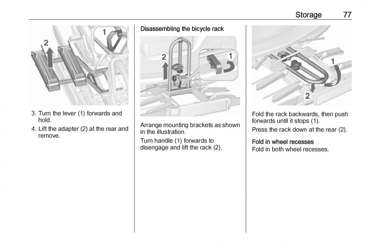 Opel Zafira C FL owners manual / page 79