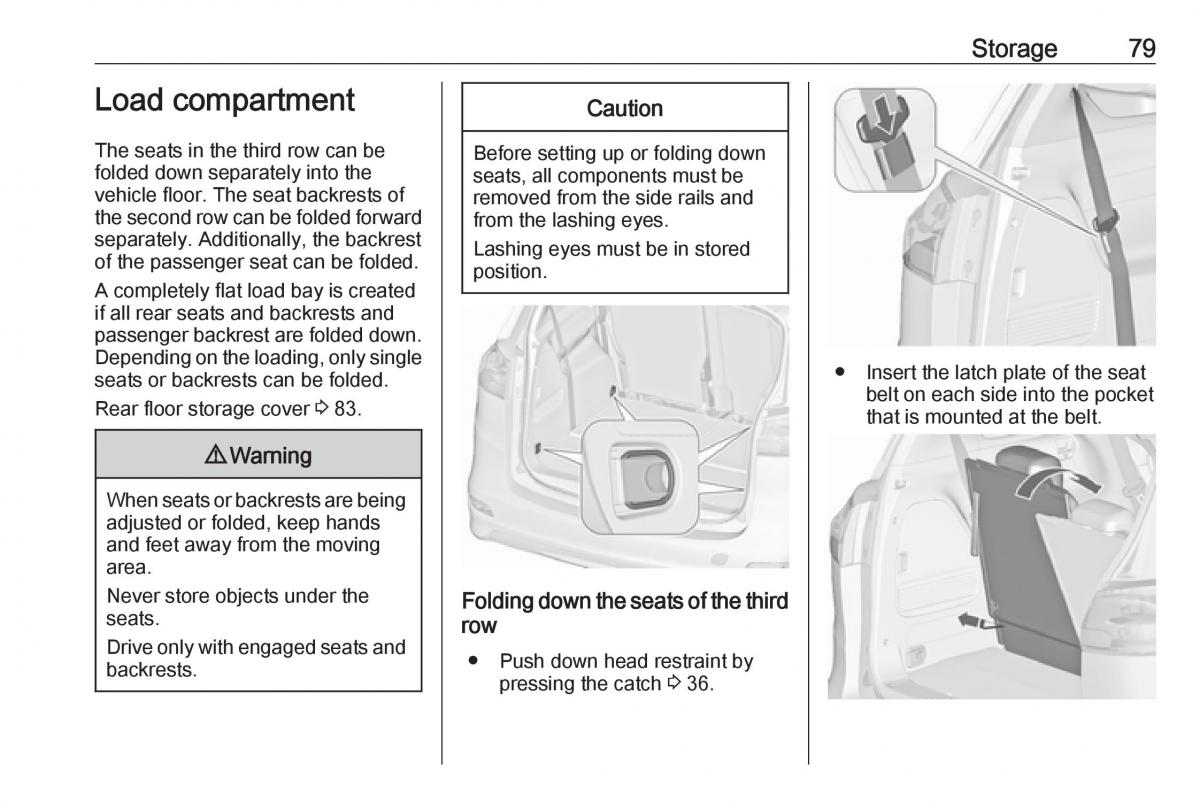 Opel Zafira C FL owners manual / page 81