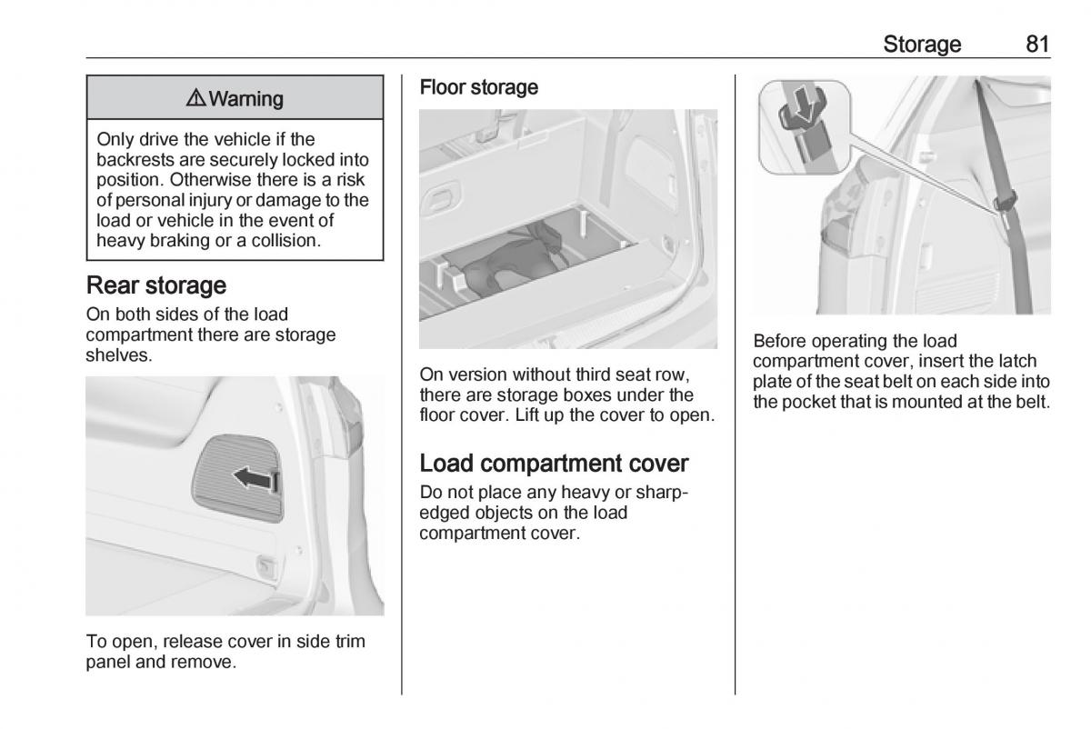 Opel Zafira C FL owners manual / page 83