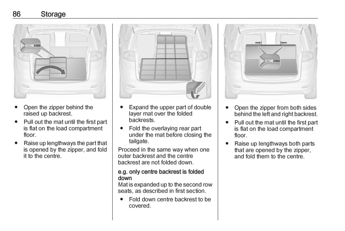 Opel Zafira C FL owners manual / page 88