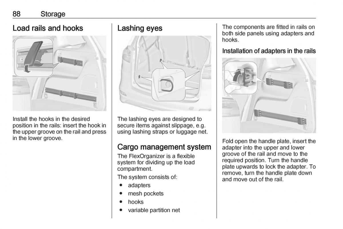 Opel Zafira C FL owners manual / page 90