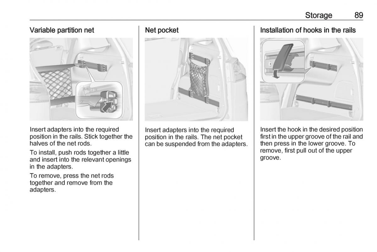 Opel Zafira C FL owners manual / page 91