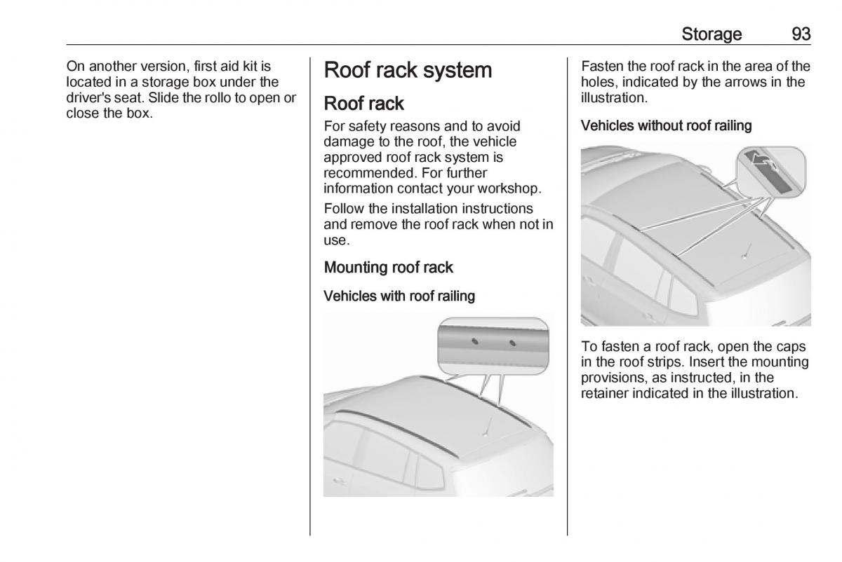 Opel Zafira C FL owners manual / page 95