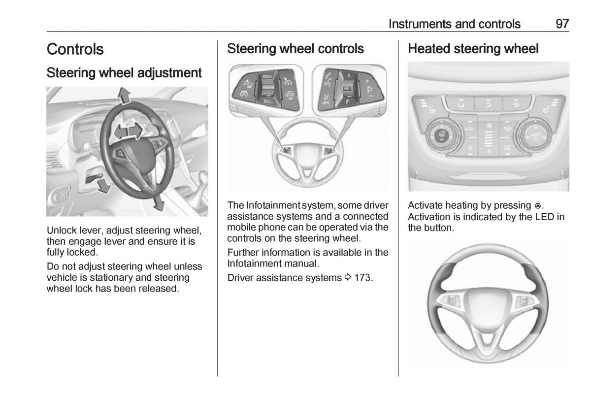 Opel Zafira C FL owners manual / page 99