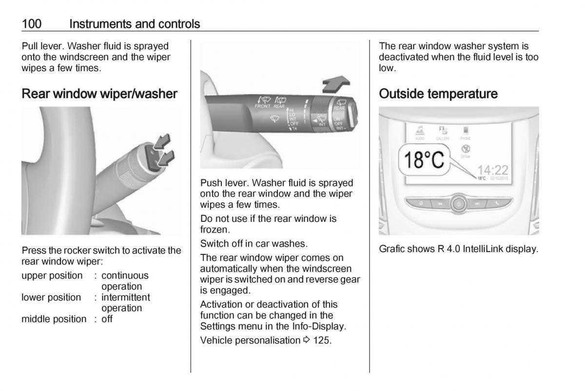 Opel Zafira C FL owners manual / page 102