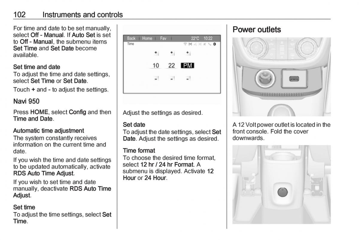 Opel Zafira C FL owners manual / page 104