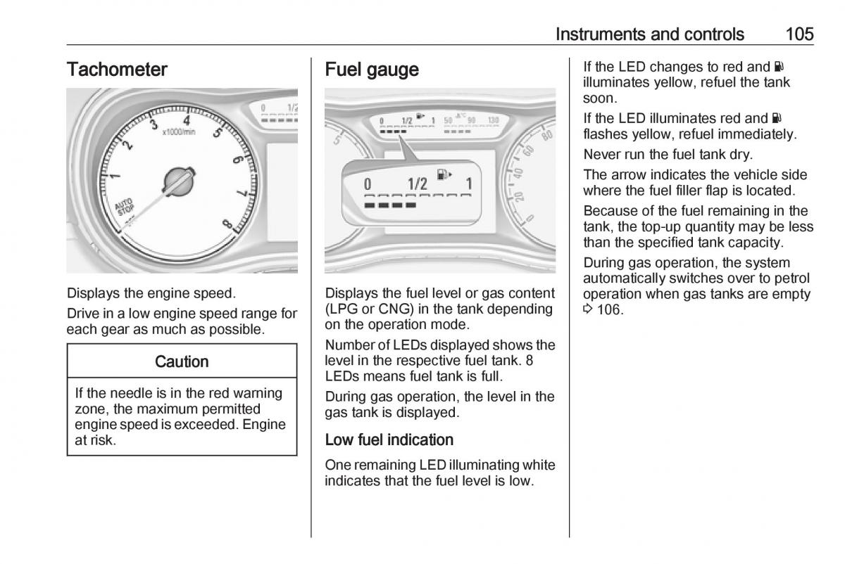 Opel Zafira C FL owners manual / page 107