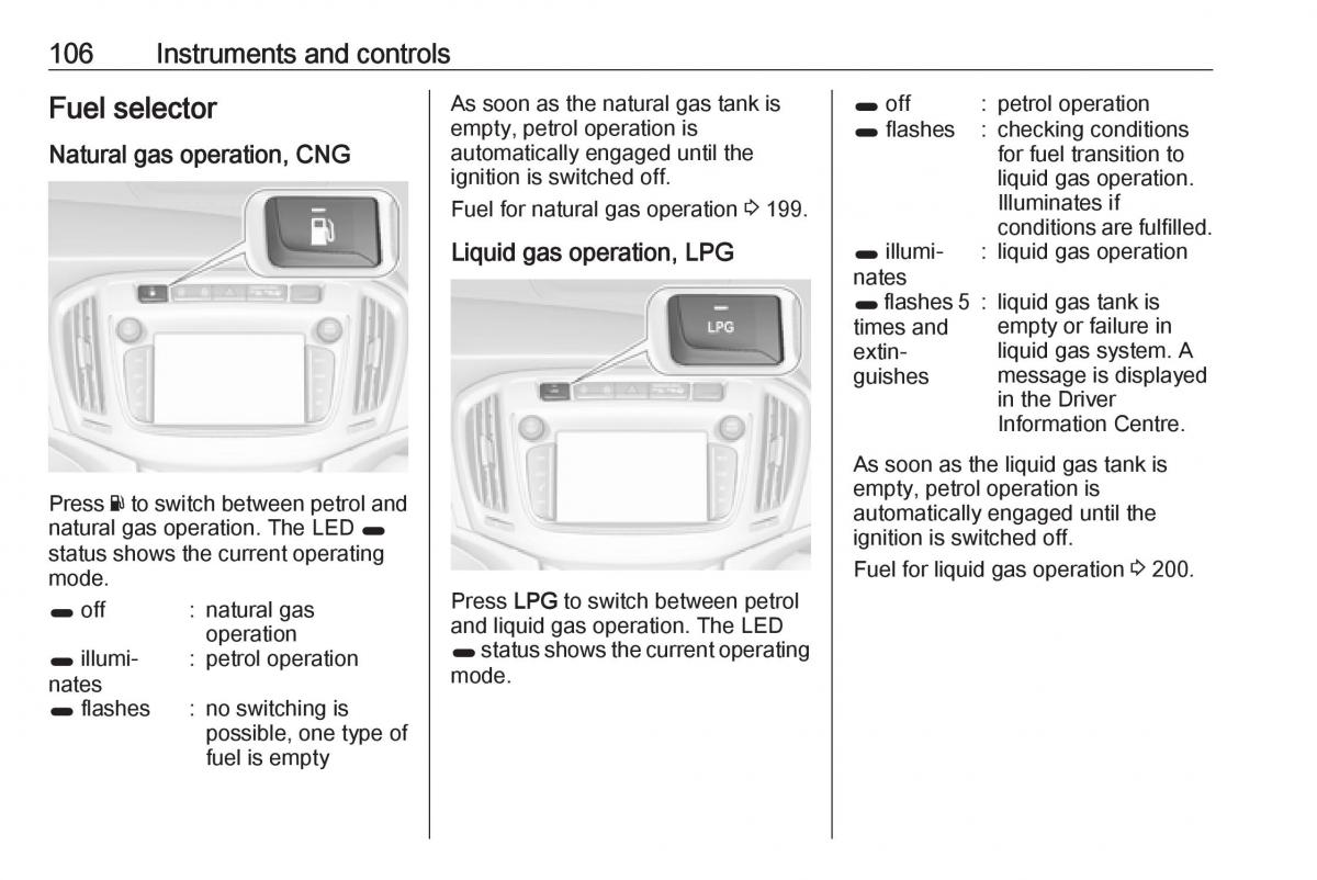 Opel Zafira C FL owners manual / page 108